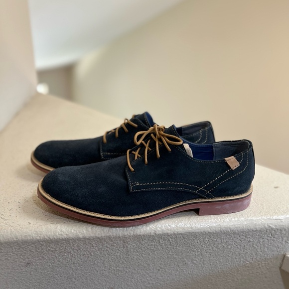 MARK NASON X SKECHERS Navy Blue Oxford Shoes Suede 13 Dress Casual Work‎ Lace Up - Picture 1 of 10